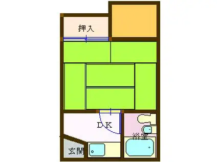 ピアポート(1K/2階)の間取り写真