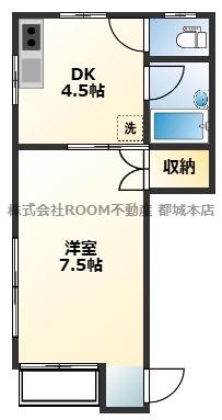 クレストコート B棟(1DK/1階)の間取り写真