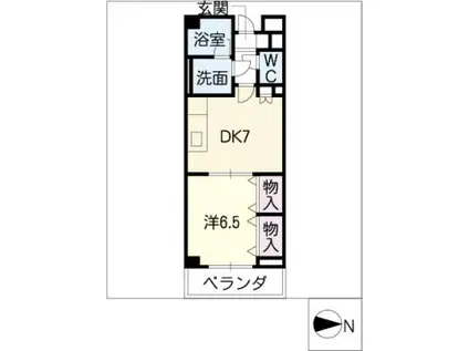 グランドール千種台(1DK/8階)の間取り写真