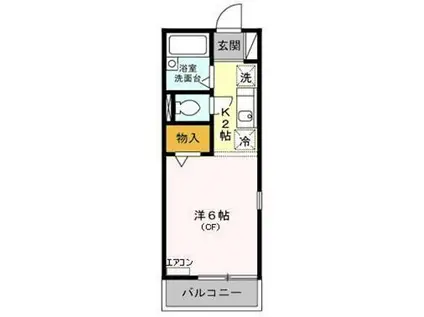 セジュール東川口(ワンルーム/2階)の間取り写真