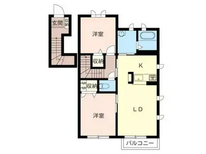 ボーテヴィラージュVIII番館(2LDK/2階)の間取り写真