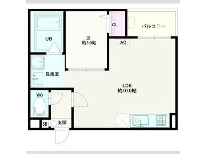 JACK ODAKAIX(1LDK/1階)の間取り写真