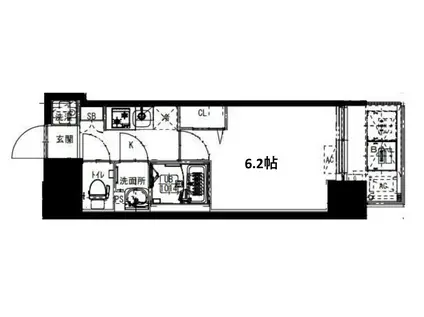 ALIVIS福島海老江(1K/10階)の間取り写真