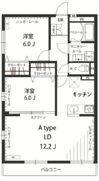 リブリ・アフィニティ(2LDK/1階)の間取り写真
