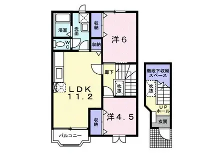 フロンティアII(2LDK/2階)の間取り写真