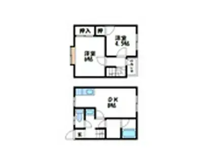 ローズハイツB棟(2LDK/1階)の間取り写真