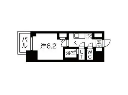 メイクスWアート浅間町(1K/8階)の間取り写真