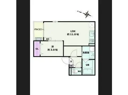 JACK YAMATOI(1LDK/2階)の間取り写真