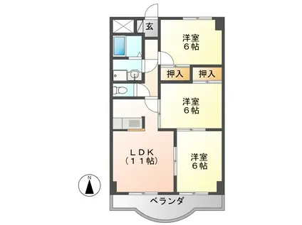 ソシエ 2001(3LDK/2階)の間取り写真