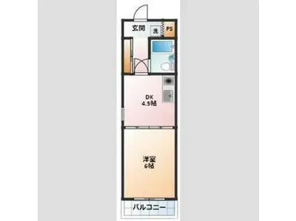 森ビル(1DK/5階)の間取り写真