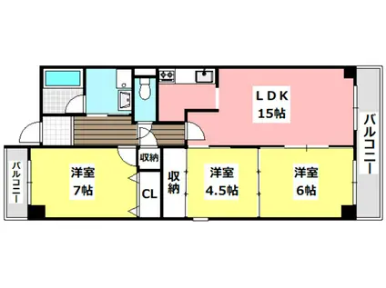 グランデパイース(3LDK/3階)の間取り写真