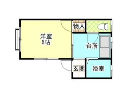 ビターラウンジ(1K/2階)の間取り写真