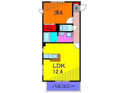 タウンライズ・コート(1LDK/2階)の間取り写真