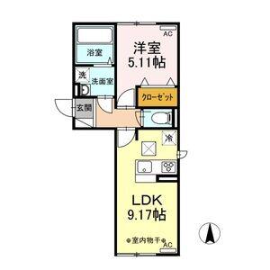 VILLA REGALOII(1LDK/1階)の間取り写真