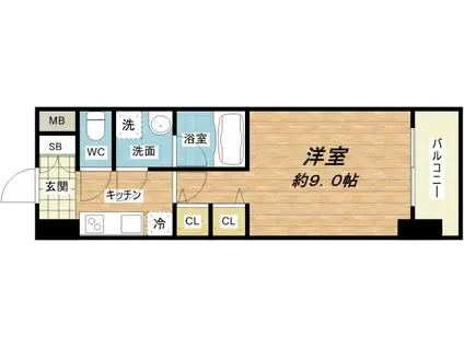 スプランディッド淀屋橋DUE(1K/11階)の間取り写真