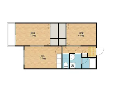 MEILLEUR.Y(2DK/2階)の間取り写真