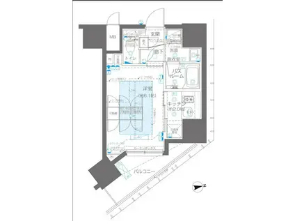 ZOOM新宿御苑前(1K/10階)の間取り写真