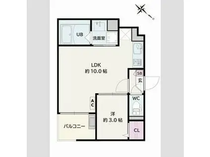 JACK ODAKAVIII(1LDK/1階)の間取り写真