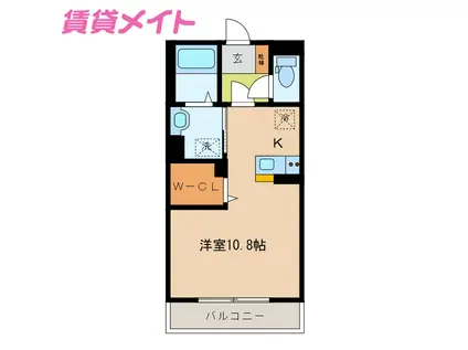 クレールエスパシオ(ワンルーム/1階)の間取り写真
