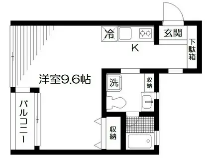 ガーデンコートI(ワンルーム/2階)の間取り写真