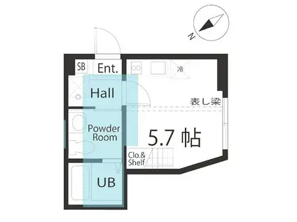 ハーミットクラブハウス井土ヶ谷IIIA号棟(ワンルーム/1階)の間取り写真