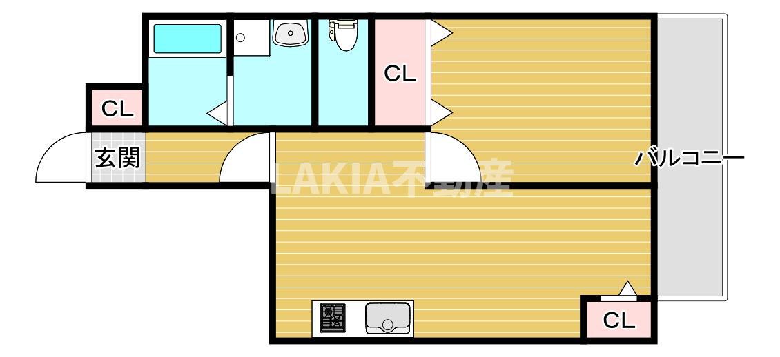 白百合グランドシャトー(1LDK/3階)の間取り写真