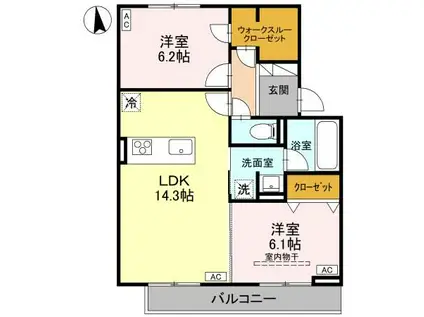 TORISIAS城東(2LDK/2階)の間取り写真