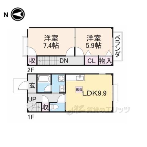 プレシードパーク3(2LDK/2階)の間取り写真