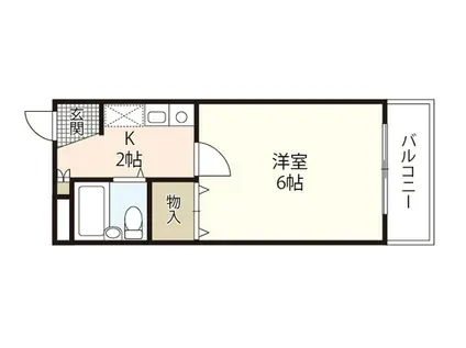 プレアデスマンションIII(1K/4階)の間取り写真