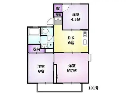 コーポ橋口(3DK/1階)の間取り写真