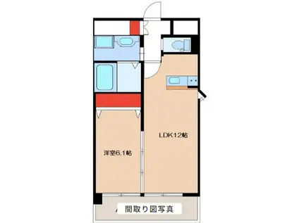 フォレストトップ平成南(1LDK/6階)の間取り写真