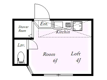 ユナイトあさひマルレーヌ(ワンルーム/1階)の間取り写真
