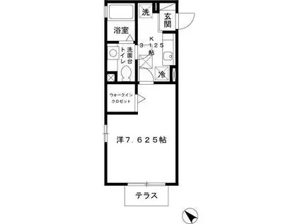 ラマージュ鎌倉(1K/2階)の間取り写真