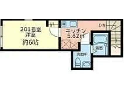 ビショップホーム(1K/1階)の間取り写真