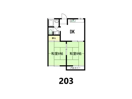 コンシェール石垣(2DK/2階)の間取り写真