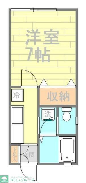 朝奈美ハイツ(1K/1階)の間取り写真
