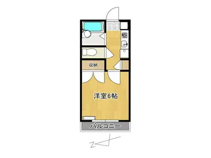 ミルキーウェイ イースト棟(1K/3階)の間取り写真