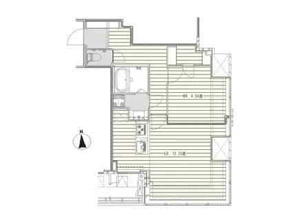 ホワイトタワー浜松町(1LDK/8階)の間取り写真