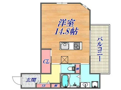 OZカーサ(ワンルーム/5階)の間取り写真