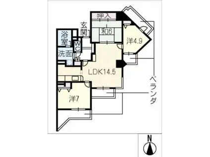 ファミールグラン四ッ谷通(3LDK/3階)の間取り写真