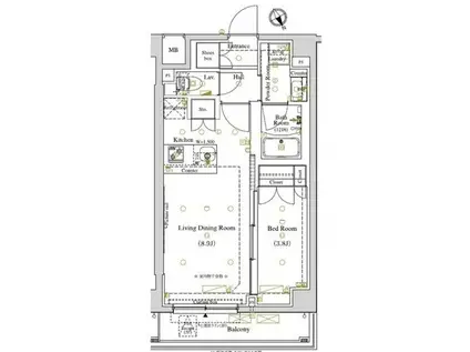 アークマーク東大井(1LDK/3階)の間取り写真
