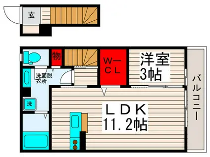 日暮里・舎人ライナー 谷在家駅 徒歩11分 2階建 築17年(1LDK/2階)の間取り写真