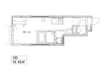 ソルナクレイシア都立大学(ワンルーム/1階)の間取り写真