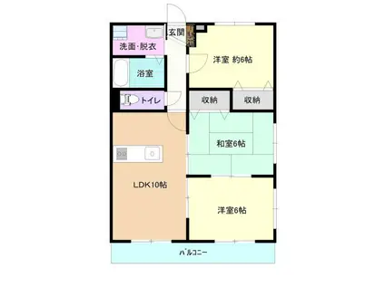 レジデンス豊岡(3LDK/2階)の間取り写真