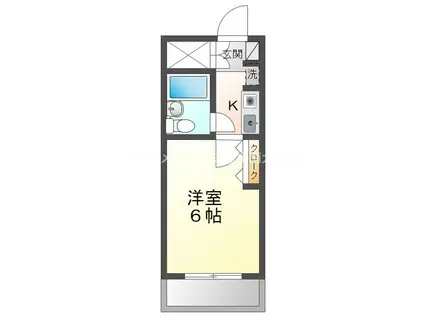 シャルムシティー花田(1K/4階)の間取り写真