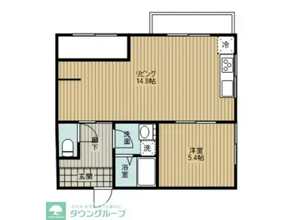 KOMAPIA(1LDK/2階)の間取り写真