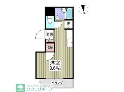 メゾンリリー 足立(ワンルーム/4階)の間取り写真