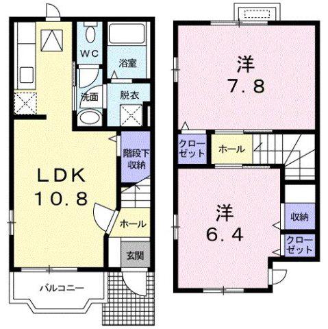 エアリーム(2LDK/1階)の間取り写真