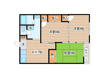 泉崎ハイツ(3DK/2階)の間取り写真