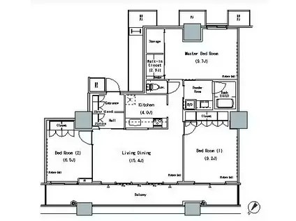 ザ 東京タワーズ ミッドタワー(3LDK/5階)の間取り写真